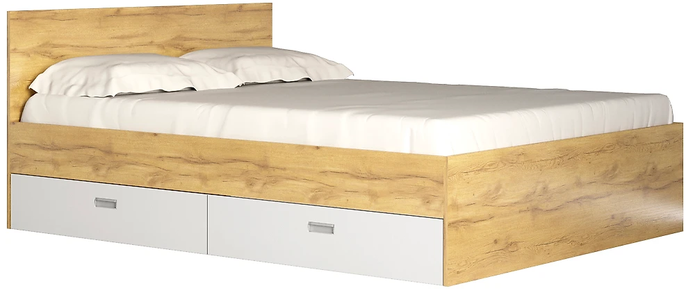 Двуспальная кровать эконом Виктория-1-140 Дизайн-1