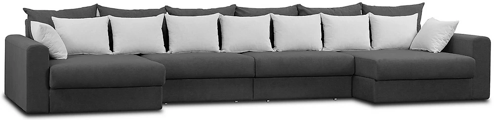 большой угловой диван Модена-8 Плюш Графит