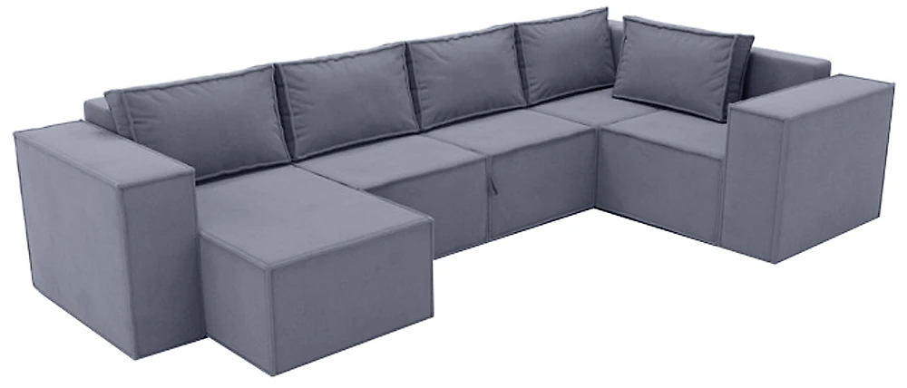 Большой модульный диван Лофт П-образный Грей