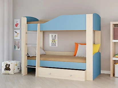 Высокая детская кровать Астра-2 Голубой