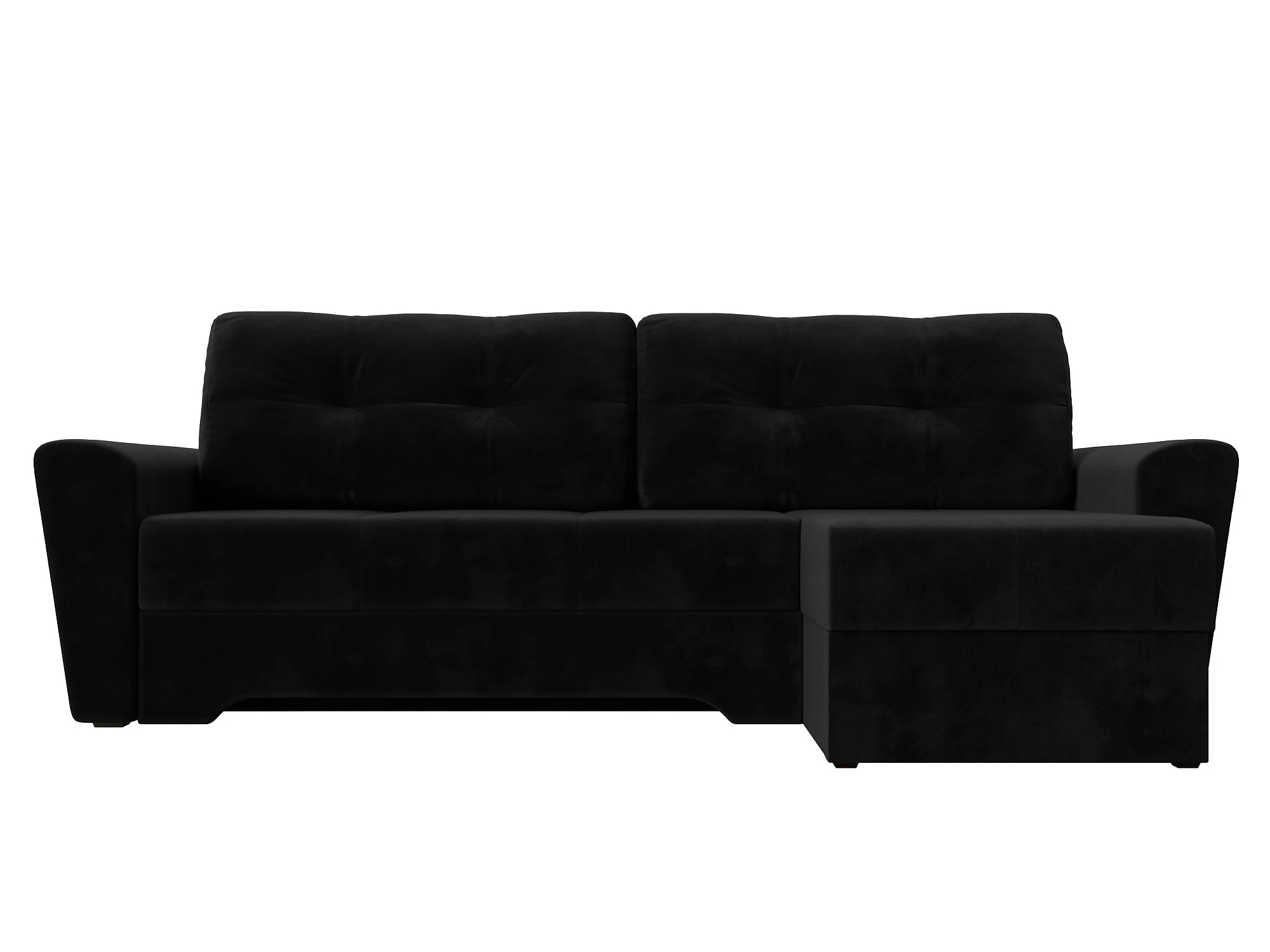 Черный диван еврокнижка Амстердам Плюш Дизайн 7