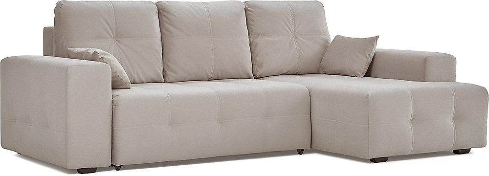 Угловой диван с подлокотниками Питсбург Плюш Крем