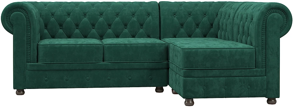 Угловой диван в классическом стиле Честерфилд Изумруд