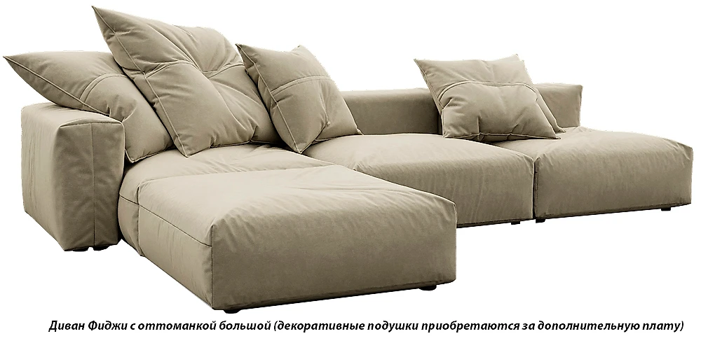 Угловой диван из ткани антикоготь Фиджи Крем