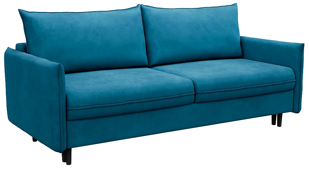 Синий прямой диван Сканди Плюш 54