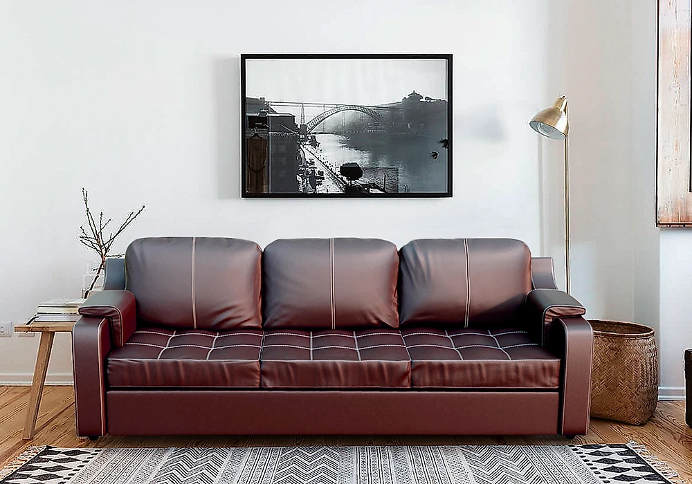 Раскладной кожаный диван Берета Дизайн 5 кожаный