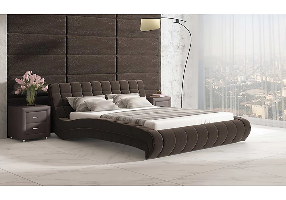 Низкая двуспальная кровать Milano-1