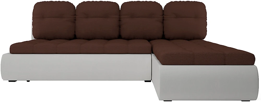 Угловой диван из комбинированного материала Кормак Кантри Шоколад