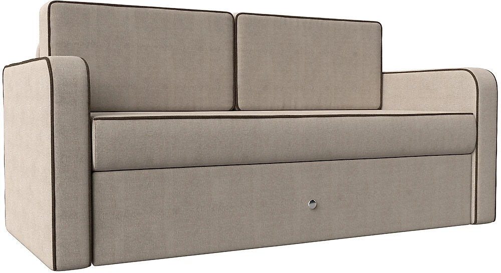 Выкатной диван 150 см Смарт Рогожка Бежевый-Коричневый