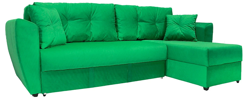 Угловой диван с ящиком для белья Амстердам Грин
