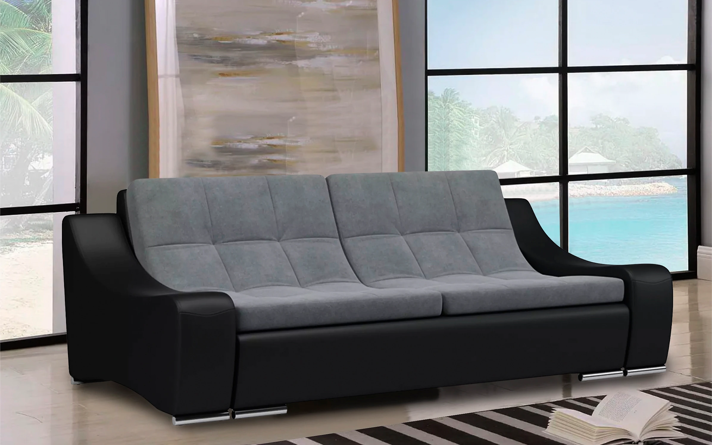 Модульный диван трансформер Монреаль-5 Плюш Графит