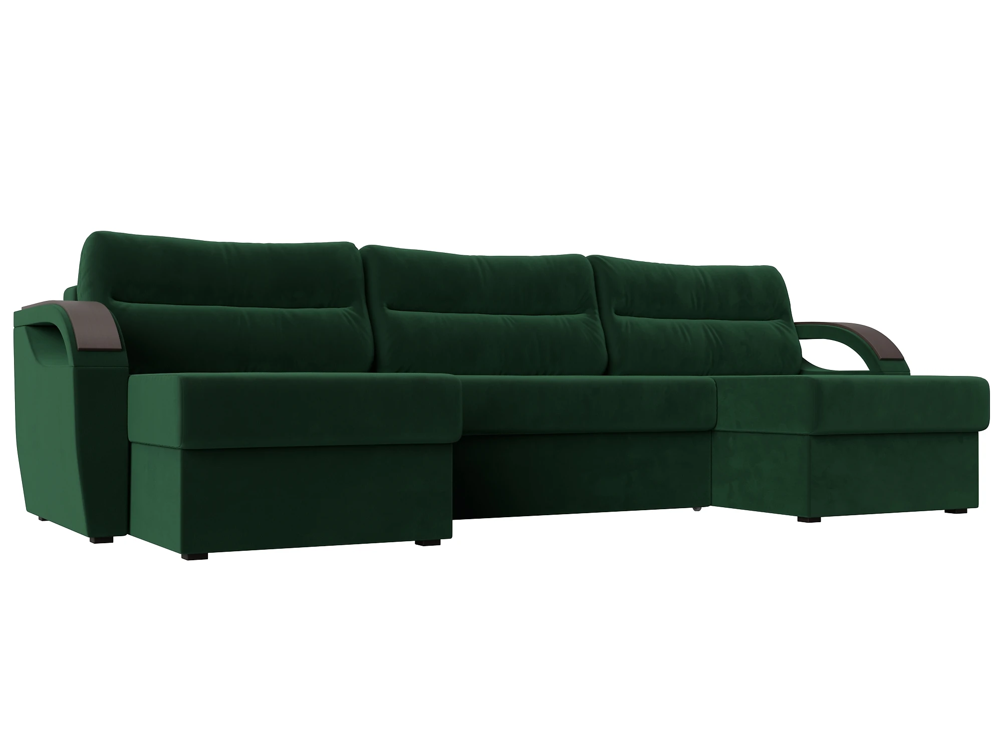 Зелёный угловой диван Форсайт Плюш 1