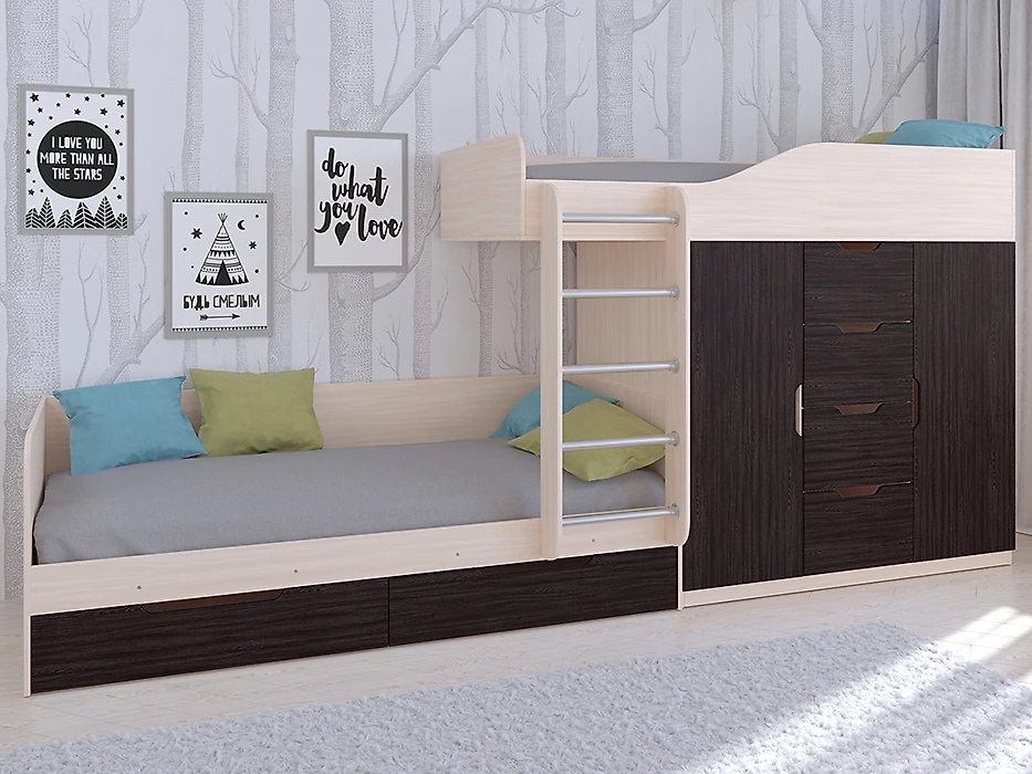 Детская кровать со шкафом Астра-6 Венге