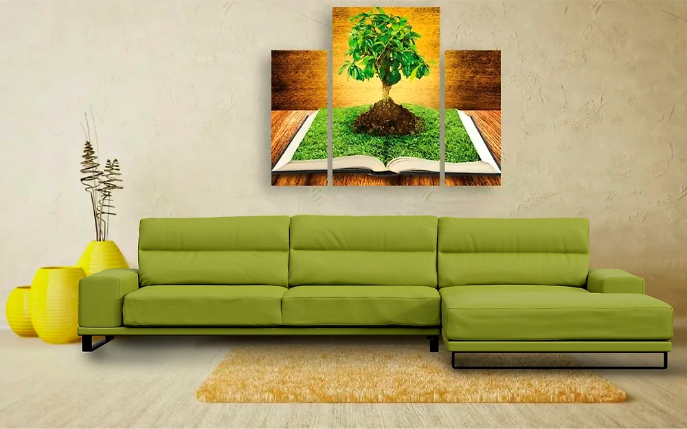 Зелёный угловой диван кожаный Рипозо Грин