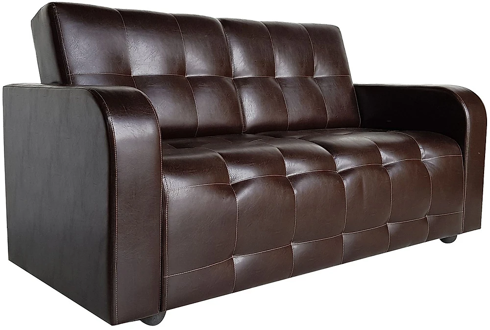 Прямой диван из экокожи Оксфорд (Честер) Браун