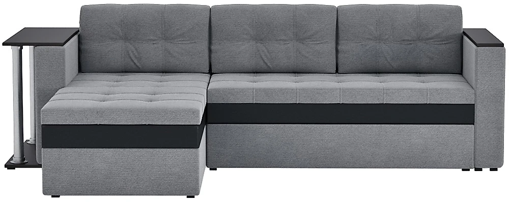 Угловой диван эконом класса Атланта Кантри Дарк Грей со столиком