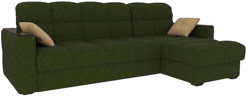 Зелёный угловой диван Тахко-СП Плюш Свамп