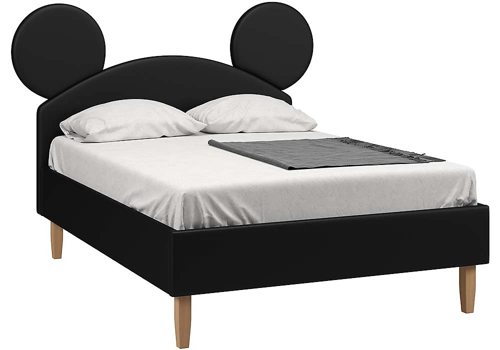 Двуспальная кровать из экокожи  Микки Нуар