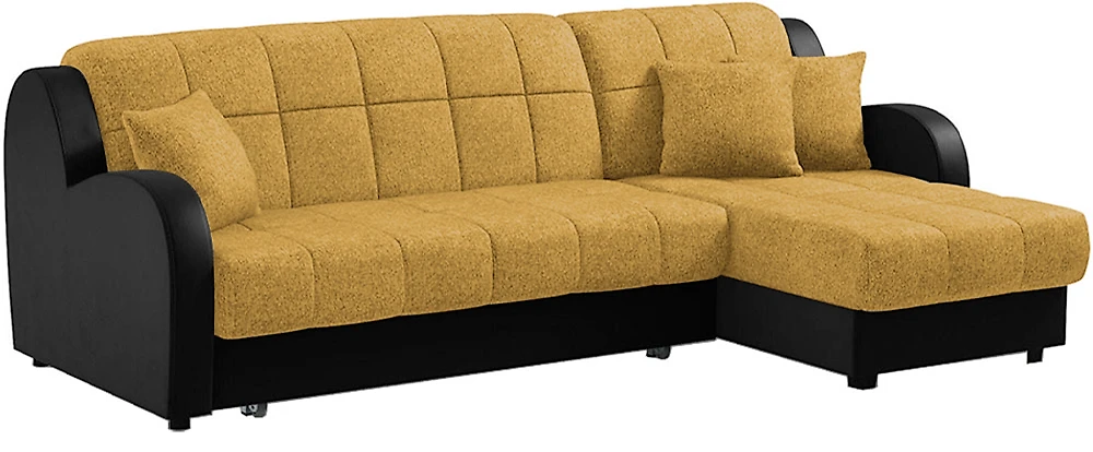 Угловой диван из ткани антикоготь Барон Плюш Еллоу