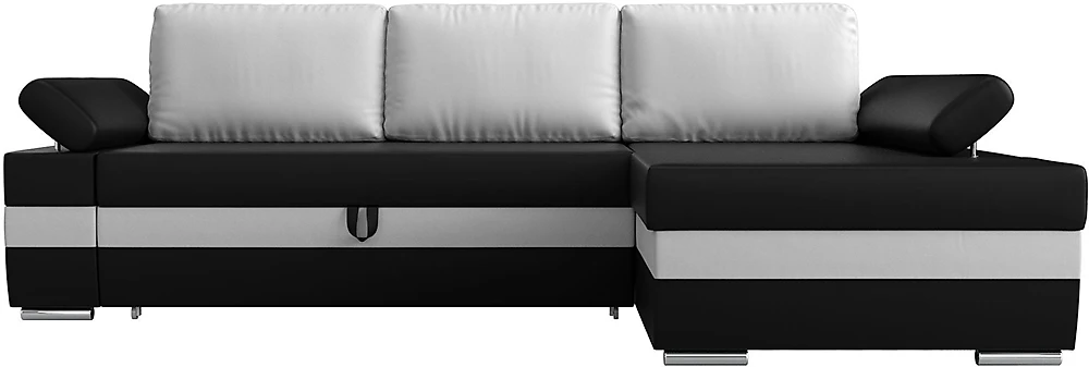 Угловой диван черно-белый Канкун