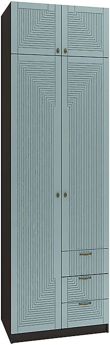 Синий распашной шкаф Фараон Д-10 Дизайн-3