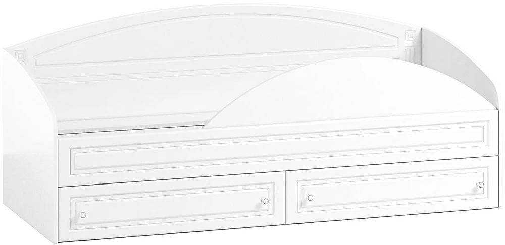 кровать белого цвета Афина АФ-11 с бортом