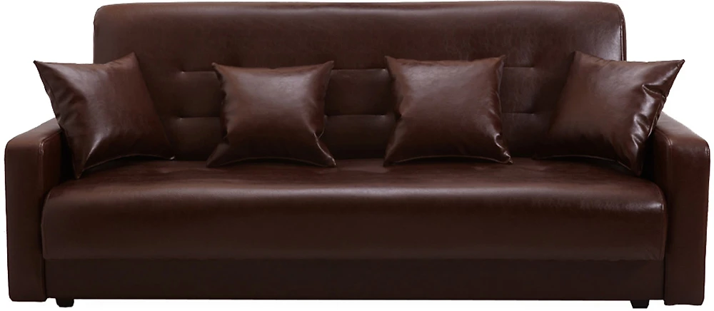 Офисный диван из экокожи Аккорд (Престиж) Браун нераскладной