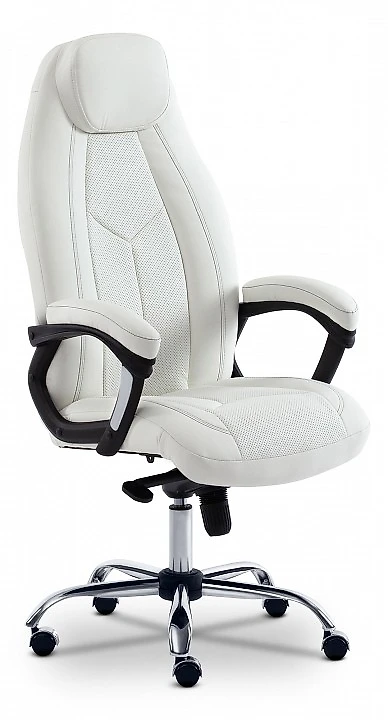 Белое кресло BOSS люкс Дизайн-3