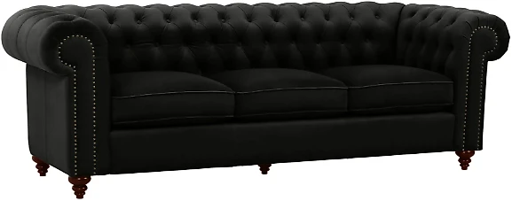 Чёрный диван Честер Классик 3 Дизайн 1