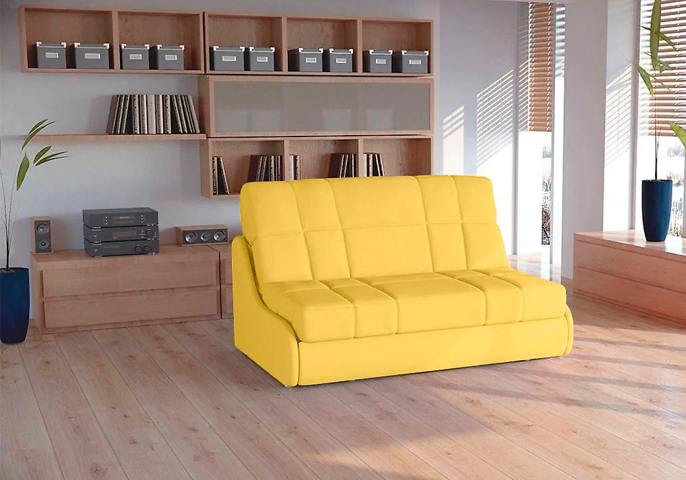 Жёлтый детский диван Ван 2 155 (без подлокотников) (м819)