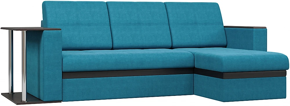 Угловой диван с правым углом Атланта Азур со столиком