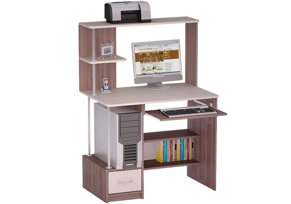 Компьютерный стол с надстройкой и шкафчиками Роберт-57