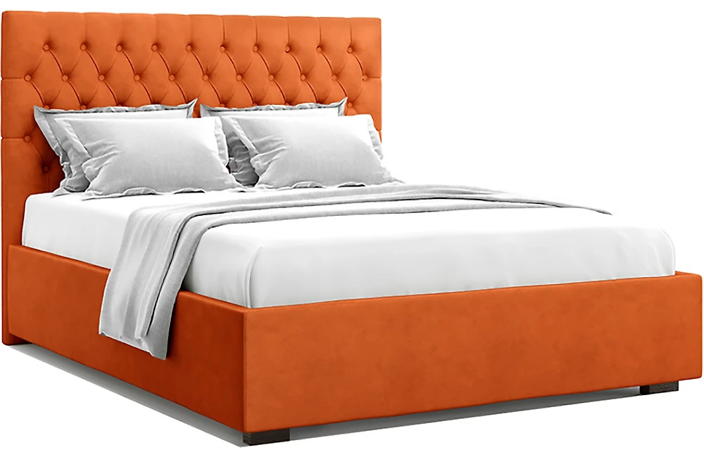 Кровать с мягкой спинкой Нэми Оранж