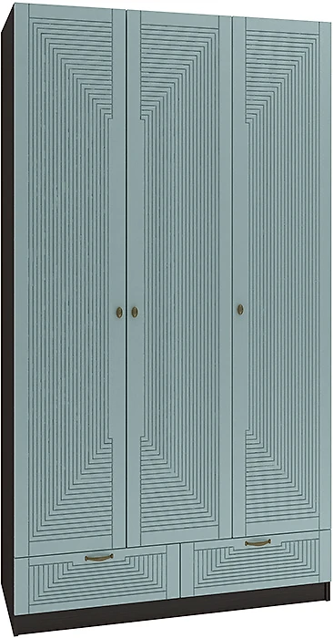 Синий распашной шкаф Фараон Т-3 Дизайн-3