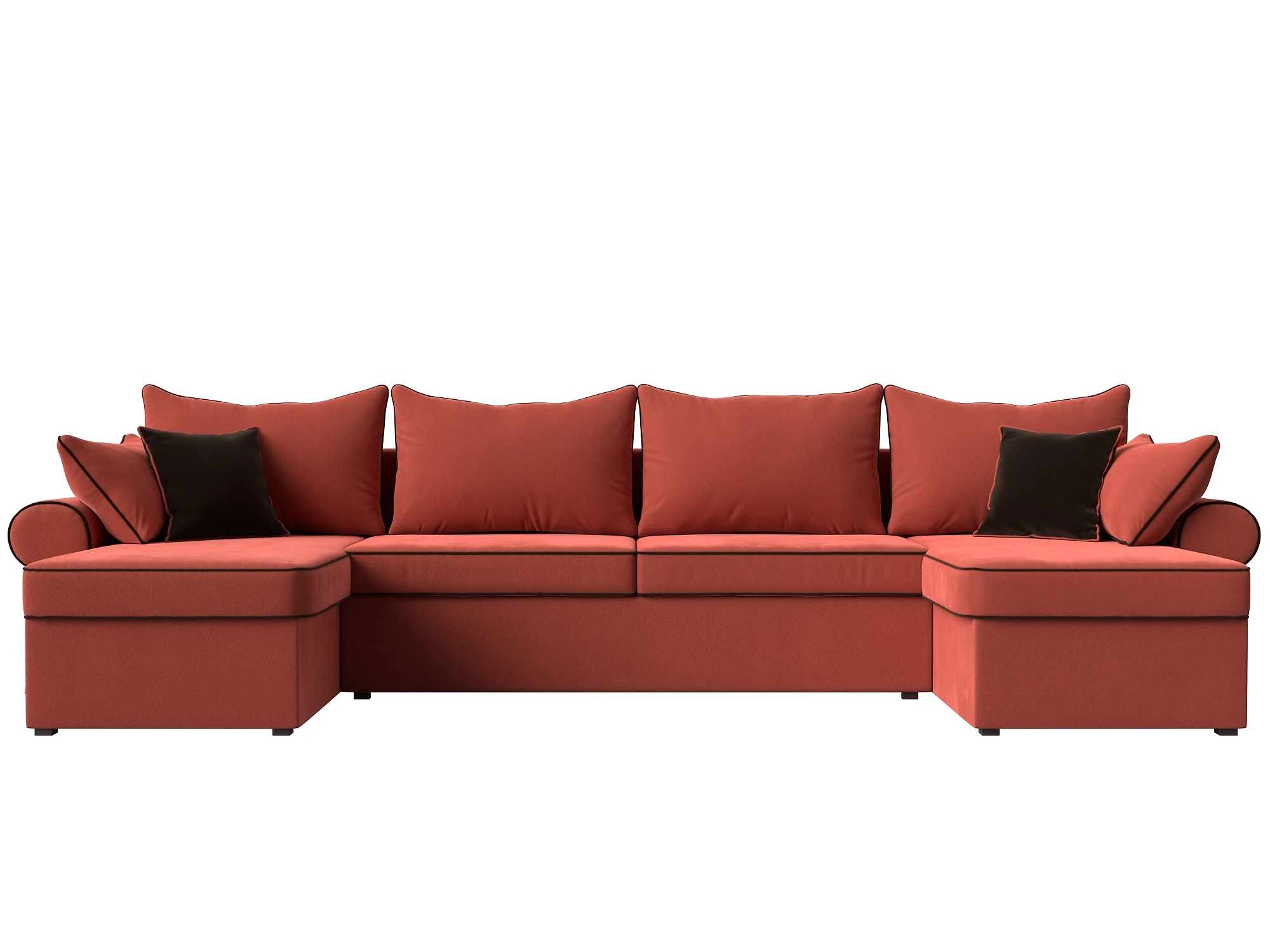 Угловой диван бордовый Элис-П Дизайн 5