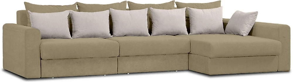 Угловой диван с большим спальным местом Модена-5 Плюш Крем