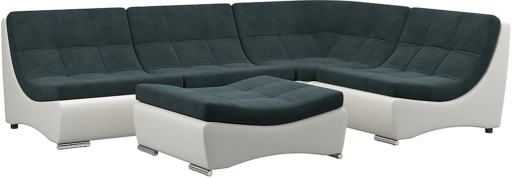 Модульный диван с оттоманкой  Монреаль-6 Индиго