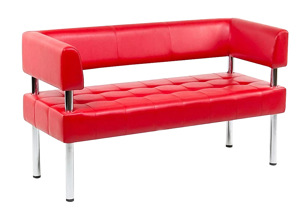 Трехместный офисный диван Бизнес 162х78 Красный