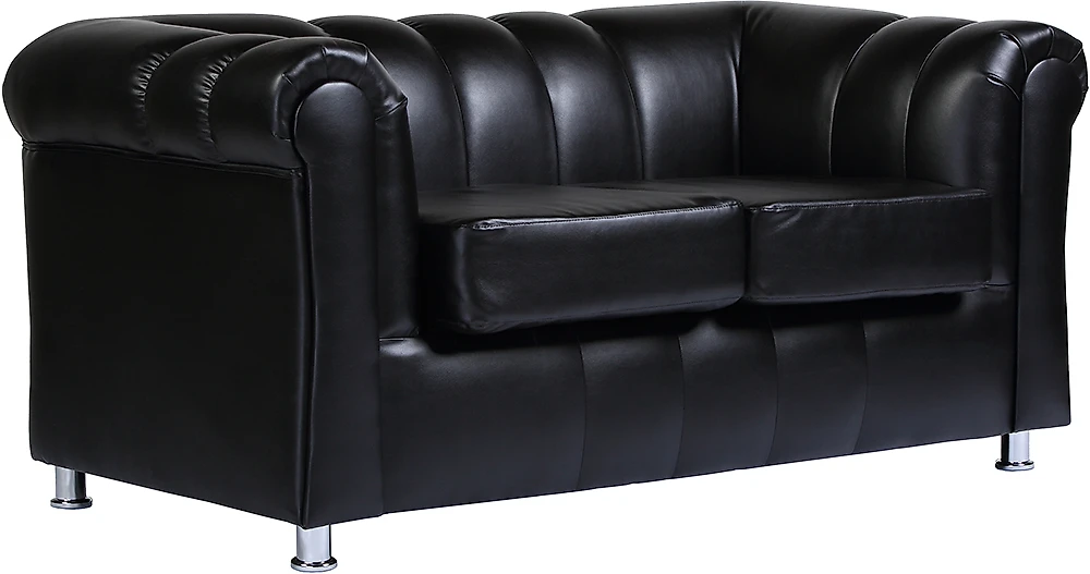 Прямой кожаный диван Брайтон-2 (Честер-2) Блэк