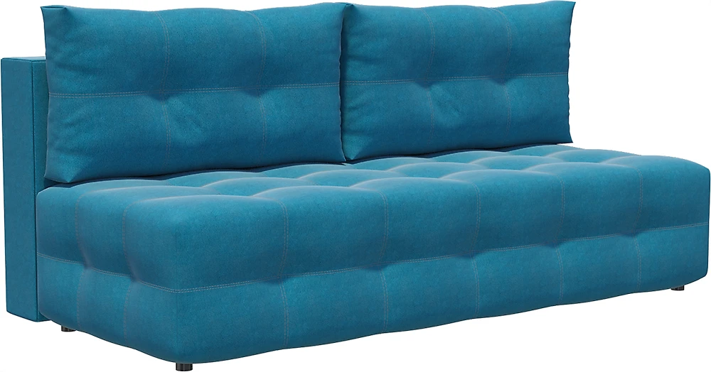 Синий прямой диван Денди Мини Плюш Дизайн 3