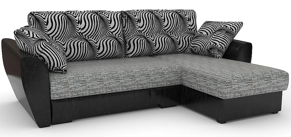 Угловой диван с подлокотниками Амстердам-эконом Изи Блэк