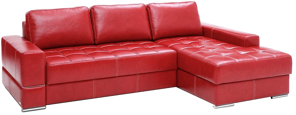 Раскладной кожаный диван Матео Ред кожаный