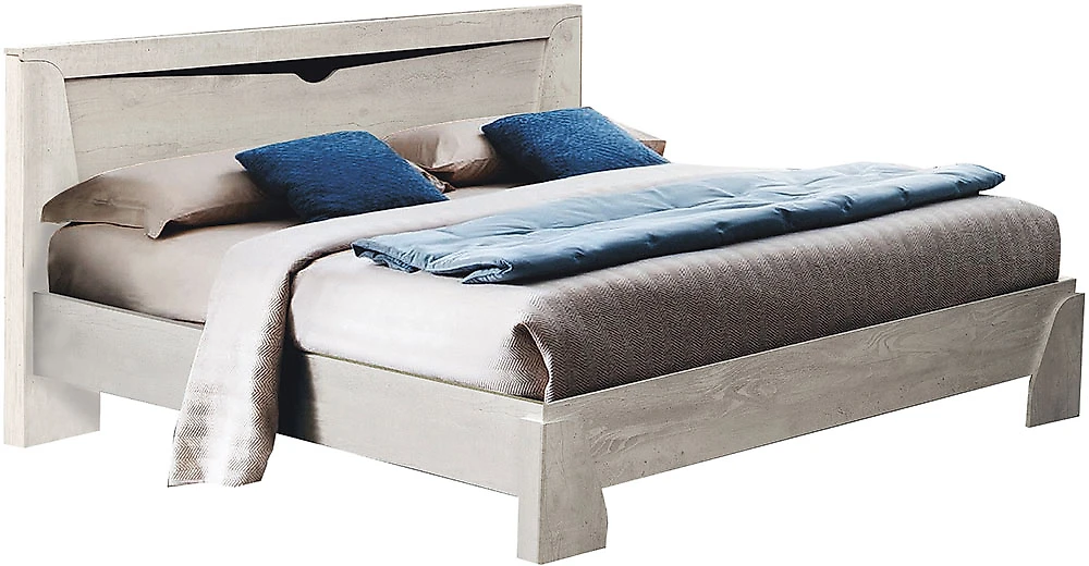 Кровать в современном стиле Лючия 33.08-01 с настилом Бетон Пайн Белый