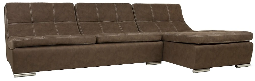 Модульный угловой диван Монреаль-1 Замша Brown