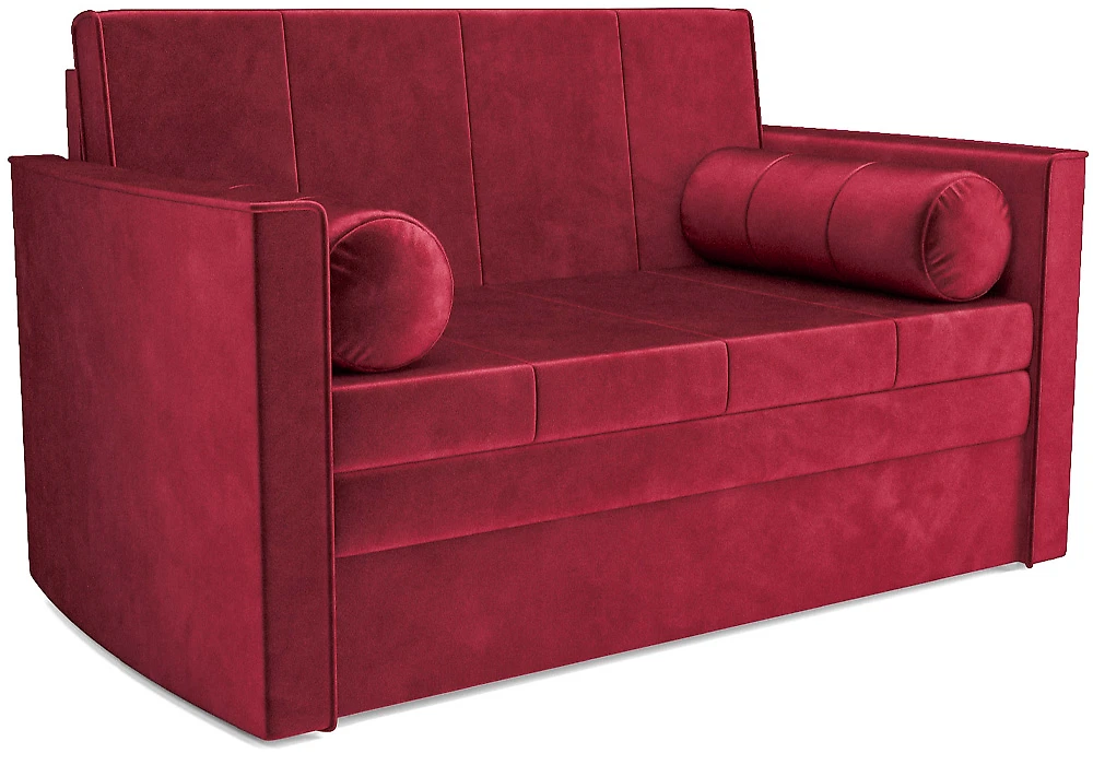 Выкатной диван с ящиком для белья Санта 2 Бархат Красный