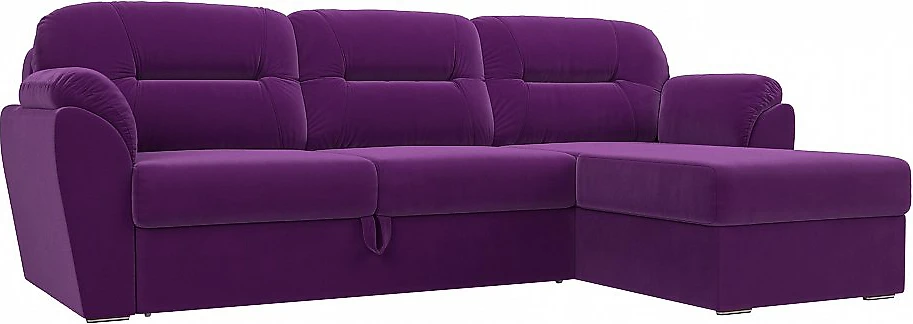 Угловой диван для гостиной Бостон Вельвет Виолет