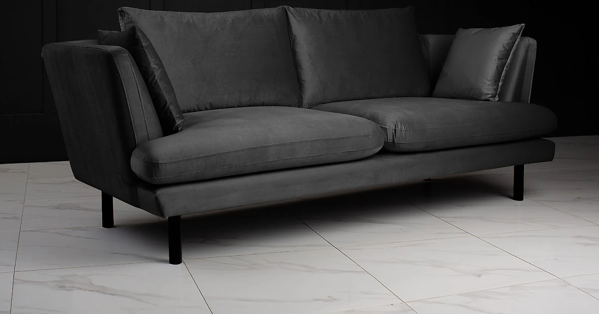 Прямой диван серого цвета Djun-D 0406,3,4