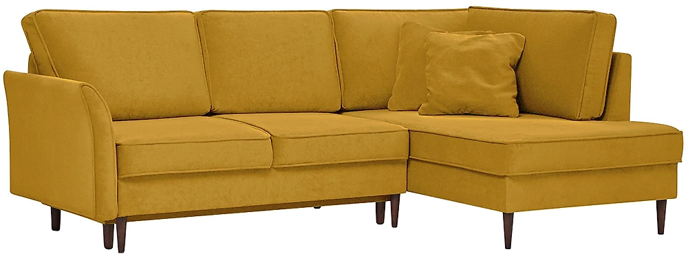 Угловой диван из велюра Джулия Софт Амбер
