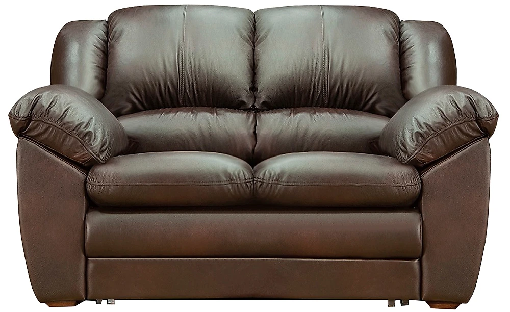Прямой кожаный диван Оберон-2 Шоколад кожаный