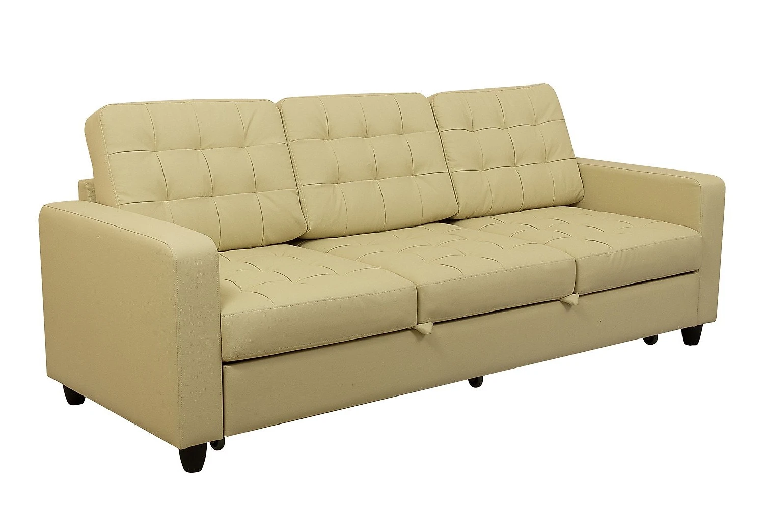 Бежевый диван кожаный Камелот Дизайн 3